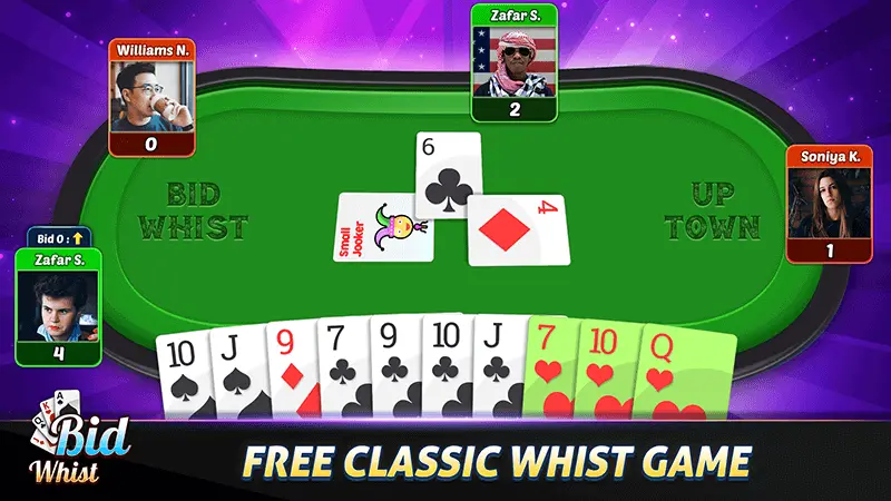 Bid Whist Free – Classic 2 Player Card Game -