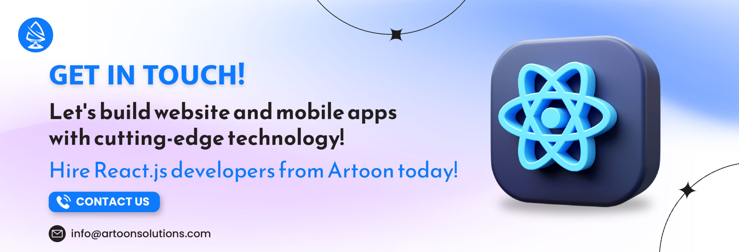 Hire React.js developers from Artoon today! 